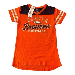 New With Tags NFL Team Apparel Girls Youth Shirt L 10/12 Orange Denver Broncos